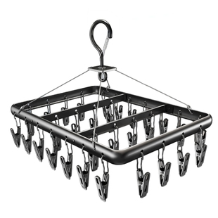 不锈钢铝合金晾袜子婴儿晾晒衣架多夹子内衣内裤挂钩神器家用阳台