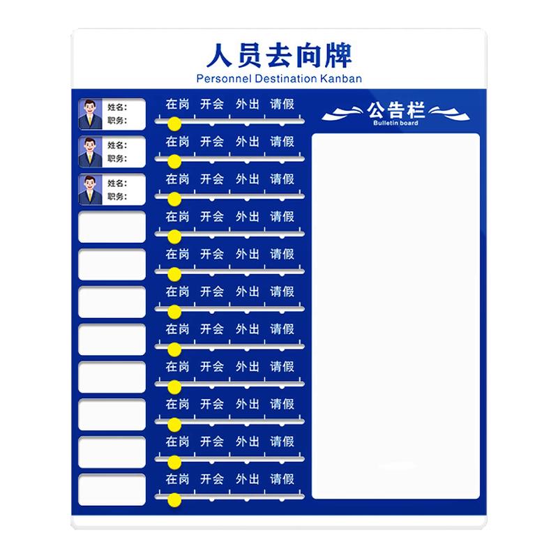 亚克力人员去向牌公告栏