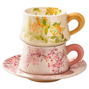 墨色咖啡杯碟套装礼盒高档精致乔迁新居新婚礼物高颜值伴手礼杯子