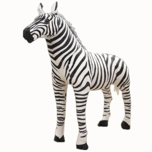 大号斑马毛绒玩具公仔仿真动物模型摄影道具家居摆件儿童女生礼物