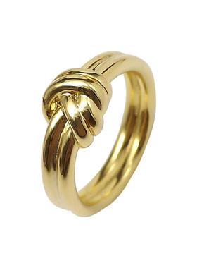 轻奢小众设计金色绳结戒指百搭