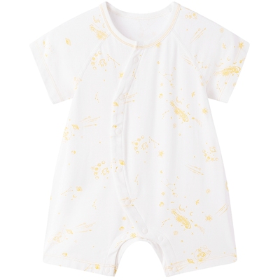 【商场同款】英氏婴儿衣服夏季薄款女宝新生儿2024新款男宝连体衣