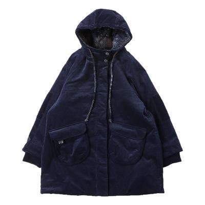 无色无味复古连帽翻领灯芯绒棉服