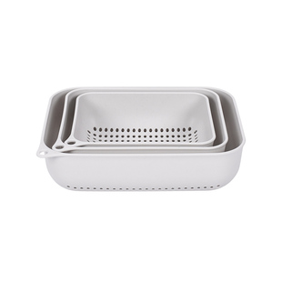 塑料沥水篮厨房洗菜盆三件套家用洗菜篮子水果盘创意水果盆洗菜篮