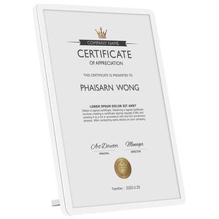 A4荣誉证书框授权书框架a5透明水晶相框摆台奖牌装裱专利展示架