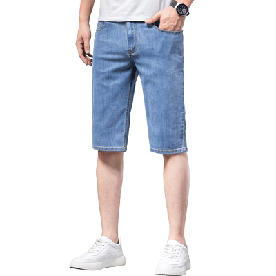 男士薄款浅色牛仔短裤男夏季休闲五分裤弹力5分中裤夏天裤子男款