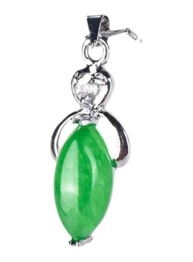 绿色马来玉情侣水滴吊坠送女友