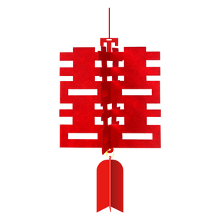 结婚喜字灯笼挂饰婚房装饰挂件农村院子树上布置挂饰新婚婚礼场景