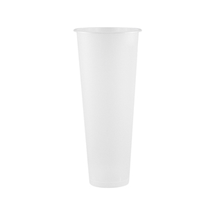 90口径奶茶杯子加厚磨砂高脚注塑杯400/500/600/700ml商用