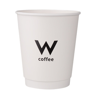 一次性咖啡杯带盖热饮奶茶纸杯双层商用外带打包纸杯定制印logo