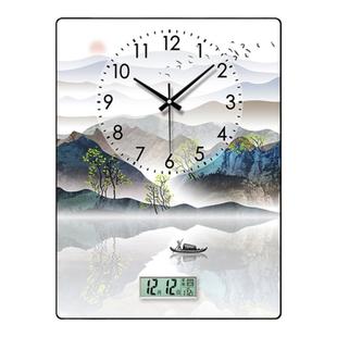 新款客厅日历挂钟玄关装饰画钟表现代简约奶油风竖款日历餐厅时钟