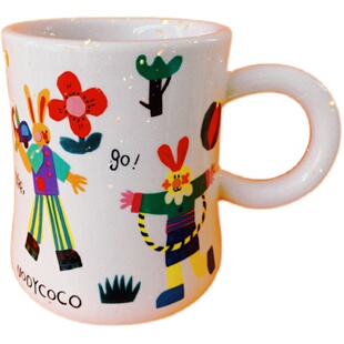 uodycoco手绘兔子情侣杯马克杯早餐陶瓷杯子大容量咖啡杯生日礼物