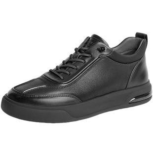 百丽男鞋板鞋加绒休闲鞋冬新商场同款一脚蹬运动皮鞋8MT01DM4