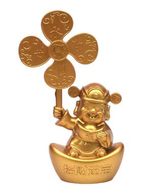 2026年风声水起元宝财神摆件办公室财神爷家居客厅招财供奉摆件