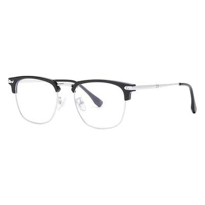 斯文气质近视眼镜男潮可配度数防蓝光镜学生痞帅半框复古平光镜女