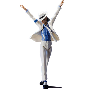 shf迈克尔杰克逊可动手办 犯罪高手 白衣服国产模型玩具摆件人偶