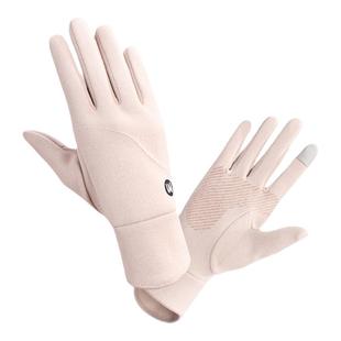 回力德绒手套女冬季骑车防风防寒保暖春秋薄款手套骑行防滑可触屏