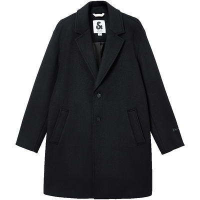 杰克琼斯25年冬季新款含羊毛大衣男纯色静奢羊髦百搭外套男装