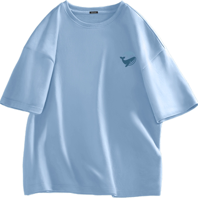 真维斯奶蓝色短袖男款2024新款