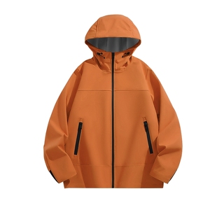 猫人外套男装冬装户外登山防泼水连帽夹克防风软壳冲锋衣服男款J