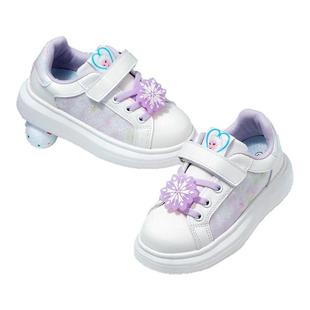 迪士尼艾莎公主女童板鞋2026新款中大童小白鞋儿童运动鞋女休闲鞋