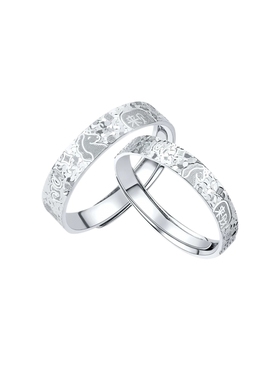 周六福岁岁来财戒指情侣款S925银独角兽指环手饰送女友礼物