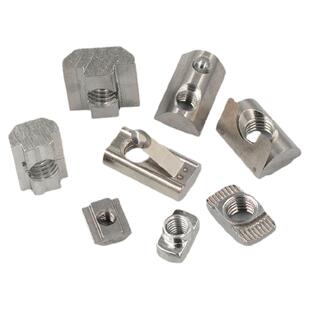 铝型材螺母不锈钢304T型滑块弹性钢珠弹片欧标国标20304045M5M6M8