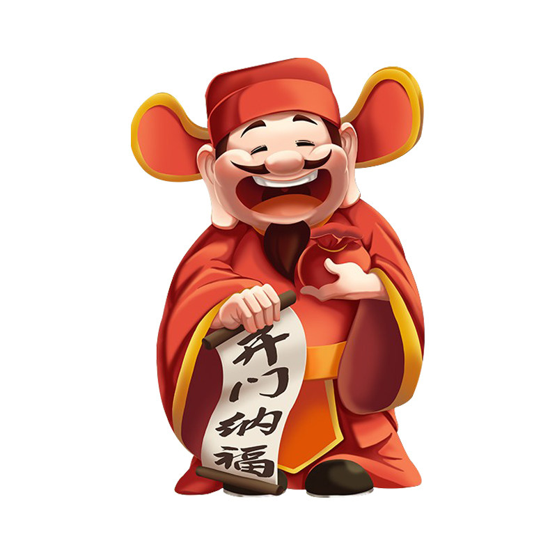 中式财神驾到玄关入户发光灯画