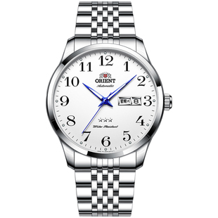 双狮全自动机械表男款三星数字大表盘日本进口男士腕表送父亲礼物