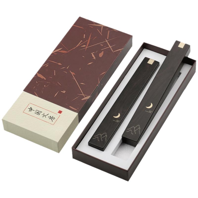 红木镇纸镇尺压书器紫光檀嵌古风