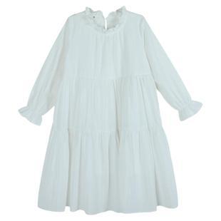女童连衣裙秋冬2026韩版亲子装中大童白色仙女裙女孩洋气公主裙子