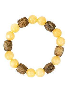 【双财吉运】奇楠沉香米黄玉手串女款范李李水晶手链能量组合饰品