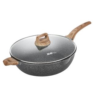 英国明爵不粘锅炒锅家用麦饭石炒菜锅平底锅不沾锅电磁炉燃气专用