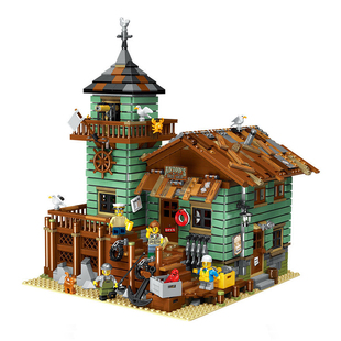 别墅渔夫小屋积木建筑街景房子模型高难度益智拼装玩具男2025新款