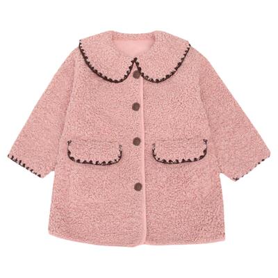 女童外套秋冬季洋气中长款毛毛衣