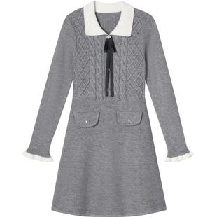 SALT.P可颜学院风娃娃领收腰小个子针织连衣裙短款AC34506750