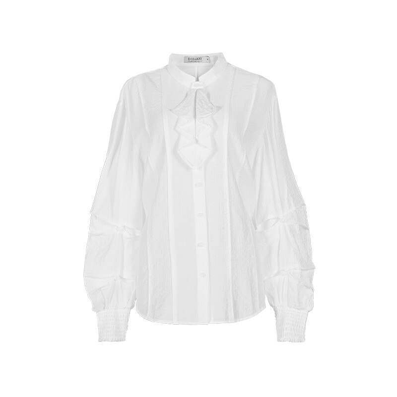 D-HARRY/迪哈利新款肌理感灯笼袖长袖白色衬衫DH231D95999D