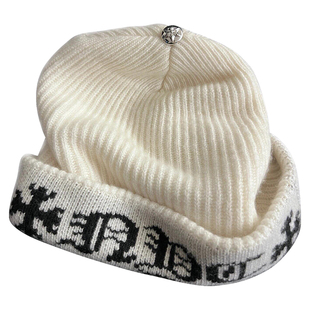 软糯舒服~字母提花针织毛线帽女秋冬双层保暖加厚冷帽情侣款帽子