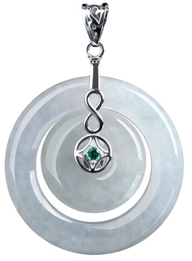 天然正品翡翠子母平安扣吊坠挂件