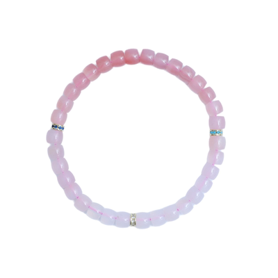 一黍渐变粉盐源玛瑙女士手串天然