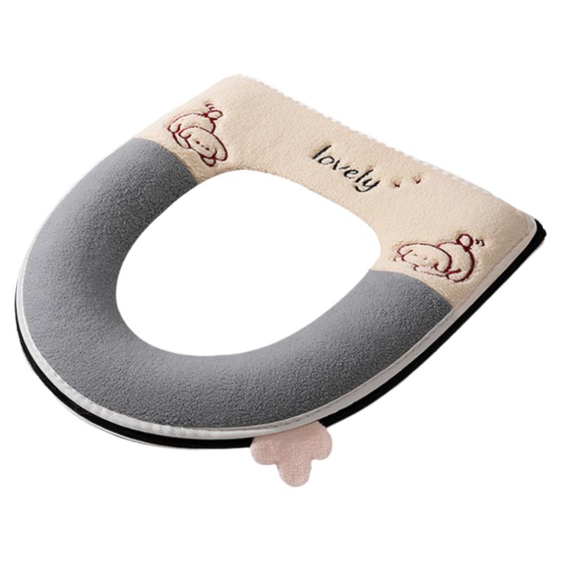 马桶坐垫圈家用冬季加绒保暖马桶套拉链款四季通用防水坐便器垫子