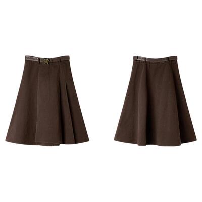 【博主同款】PIT复古收腰A字百褶伞裙半身裙女2026春季新款中长裙