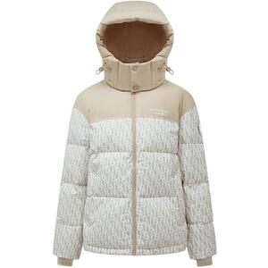 波司登2023新款ANNAKIKI联名冬季情侣保暖防风面包服提花羽绒服女