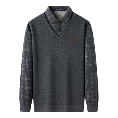 梦特娇加绒加厚男装内搭上衣新款