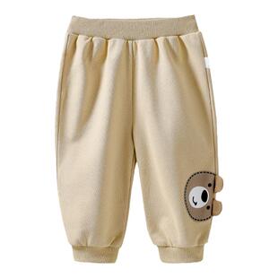 婧麒男童宝宝裤子2026新款春秋款小童春款女孩卫裤儿童运动裤秋装