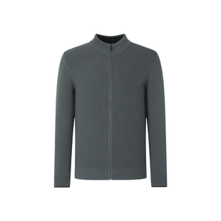 杉杉立领针织开衫拉链外套男士2025秋季新品商务休闲羊毛毛衣男款