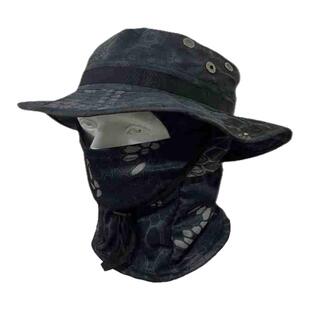 奔尼帽男款户外登山野营面罩套装抽绳防风渔夫帽男旅行钓鱼帽防晒