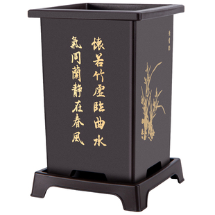 仿紫砂兰花盆蝴蝶兰家用专用塑料轻奢高级感大号树脂加厚耐用阳台