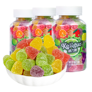 棵力果维C果汁软糖酸q糖瓶装儿童零食vc橡皮糖散装批发网红糖果