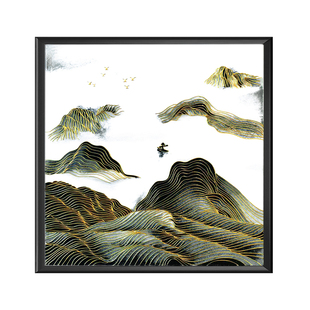 山水 掐丝珐琅diy材料包 新中式 景泰蓝手工 非遗文创 玄关餐厅画